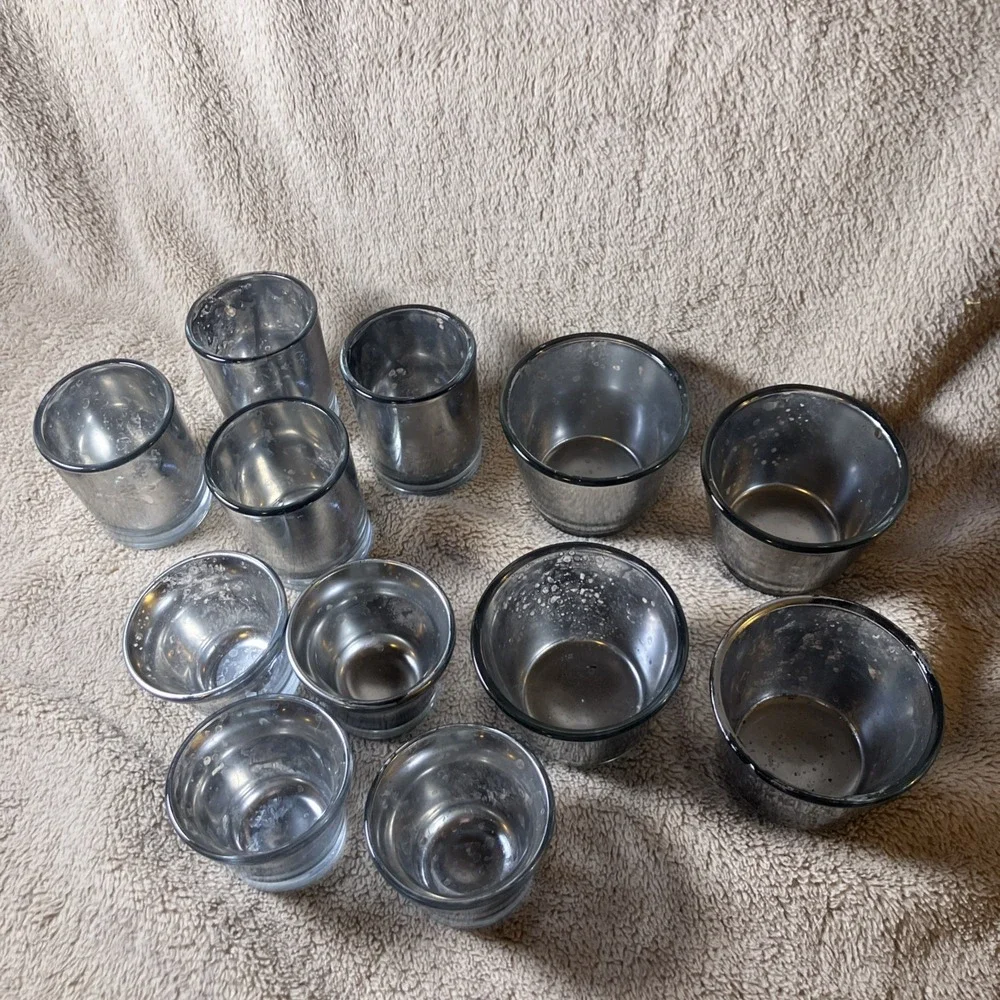 Libbey Glass Set Of 12‎ Shot Glass Cocktail Bar Espresso Tea Light Votive Silver